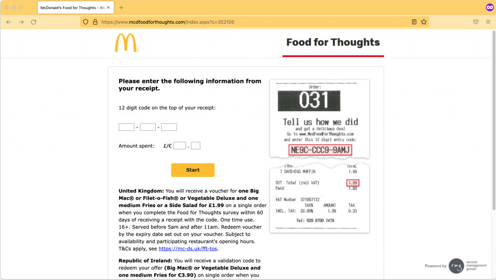 mcd food for thoughts survey
